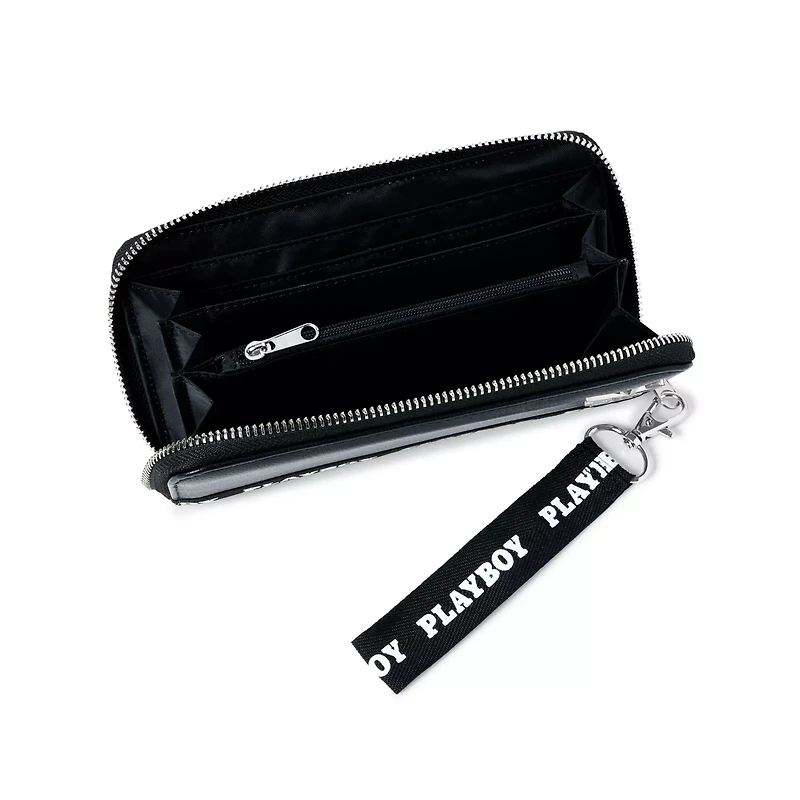 Black Playboy Taping Zip Wallet