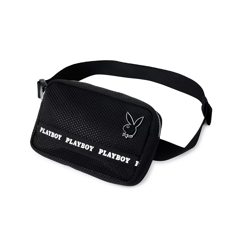 Black Playboy Jersey Mesh Sling Bag