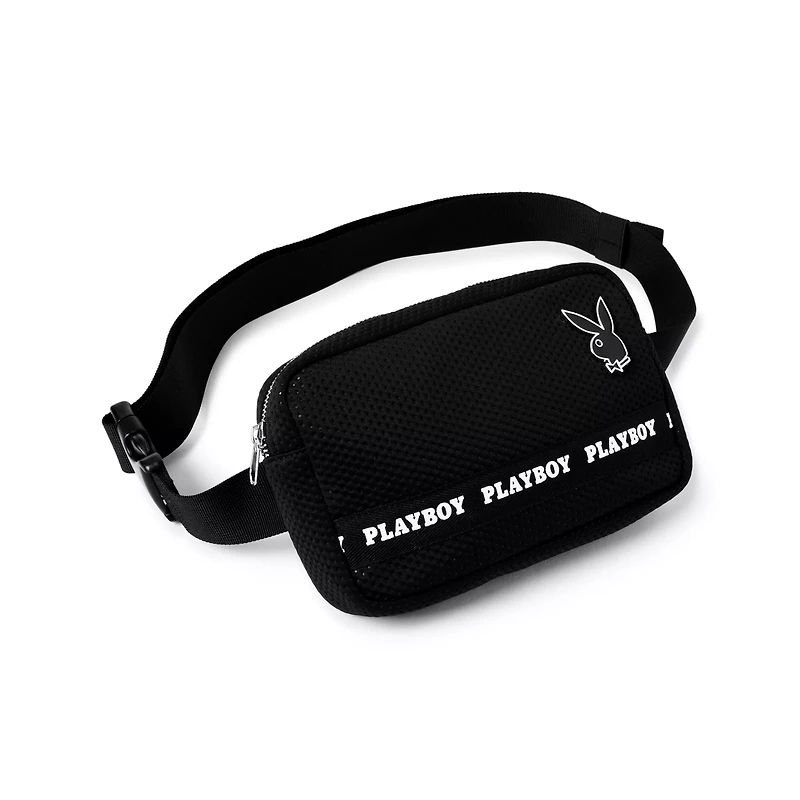 Black Playboy Jersey Mesh Sling Bag