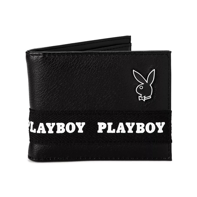 Black Playboy Taping Bifold Wallet