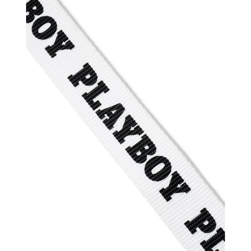 White Playboy Buckle Web Belt