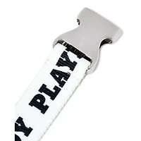 White Playboy Buckle Web Belt