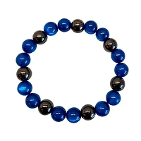 Gray and Blue Beaded Long Distance Bracelets - 2 Pack