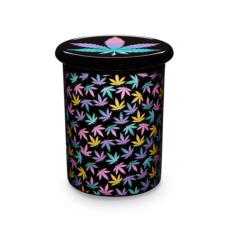 Pastel Weed Leaf Stash Jar - 11 oz.