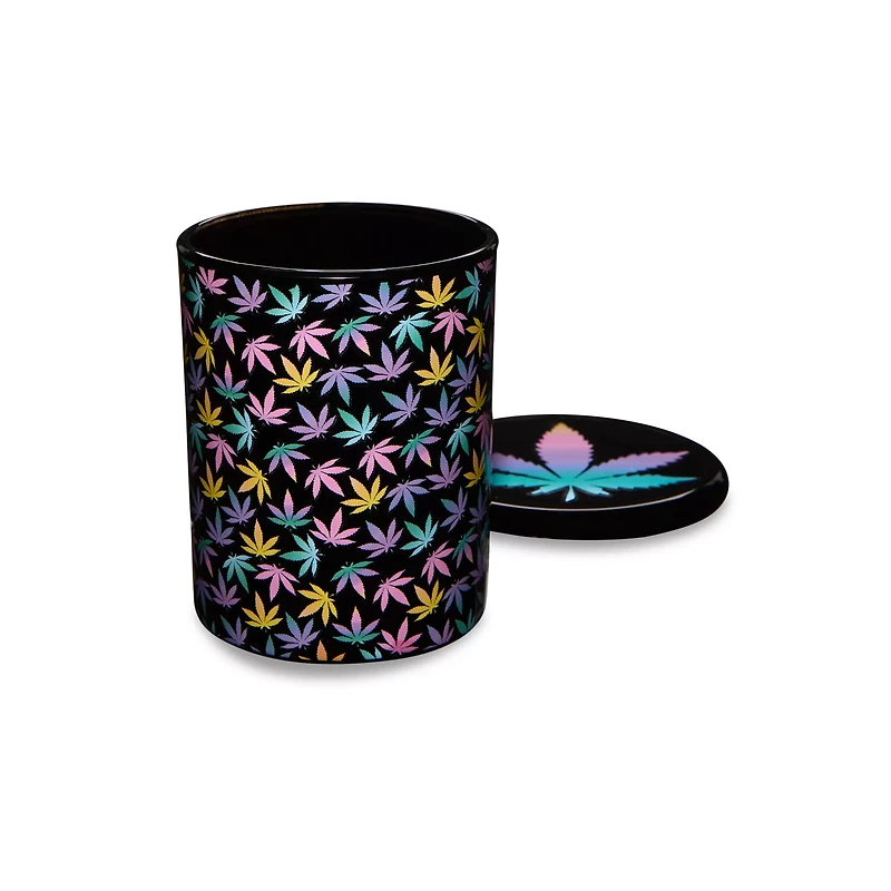 Pastel Weed Leaf Stash Jar - 11 oz.