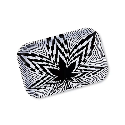 Black and White Pot Leaf Popout Tray