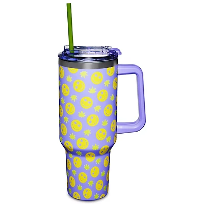 Weed Smile Travel Tumbler with Straw - 40 oz.