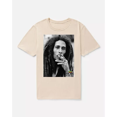 Beige Bob Marley Smoke T Shirt