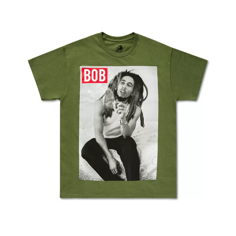 Green Bob Marley Smoke T Shirt