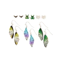 Multi-Pack Moth Bug Wing Earrings - 6 Pair