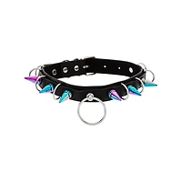 Iridescent Spiked Choker Necklace