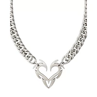Silverplated Heart Chain Necklace