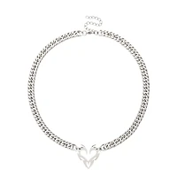 Silverplated Heart Chain Necklace