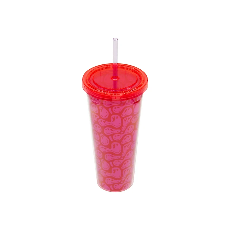 Trippy Drip Smiley Cup with Straw - 22 oz.