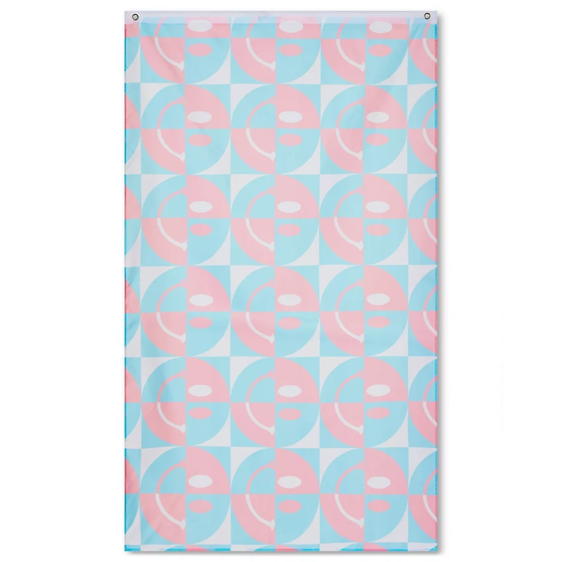 Trans Pride Smiley Face Flag
