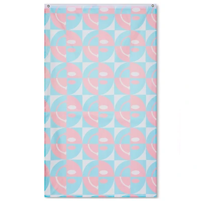 Trans Pride Smiley Face Flag
