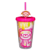Gloomy Bear Paint Splatter Cup with Straw - 16 oz.