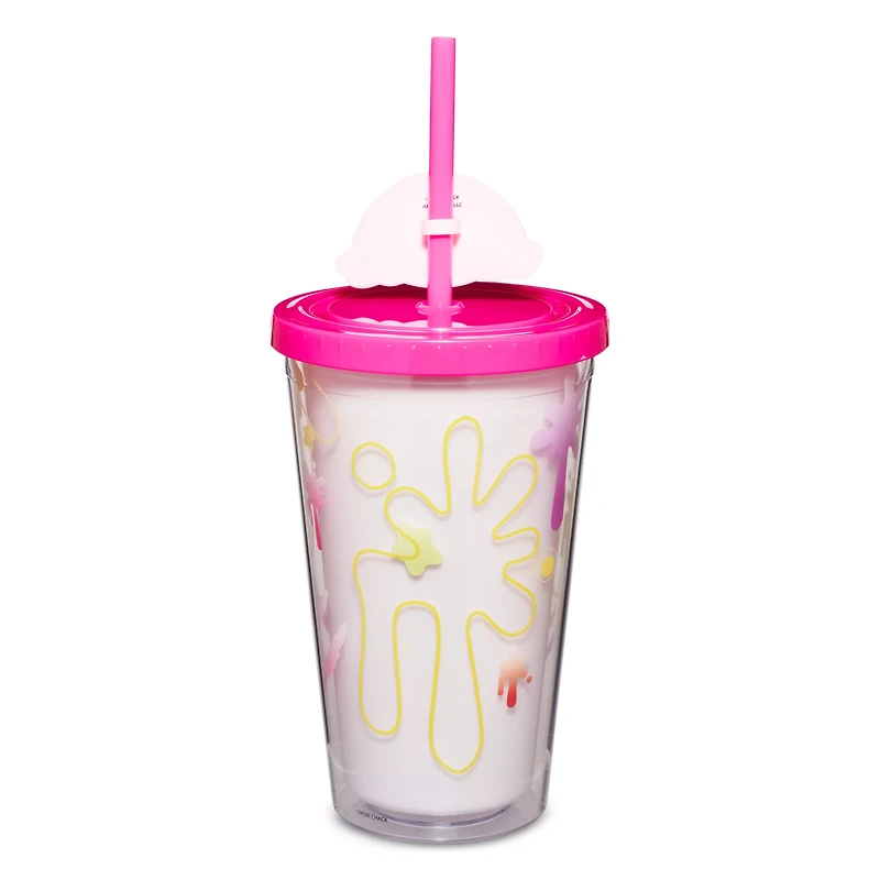 Gloomy Bear Paint Splatter Cup with Straw - 16 oz.