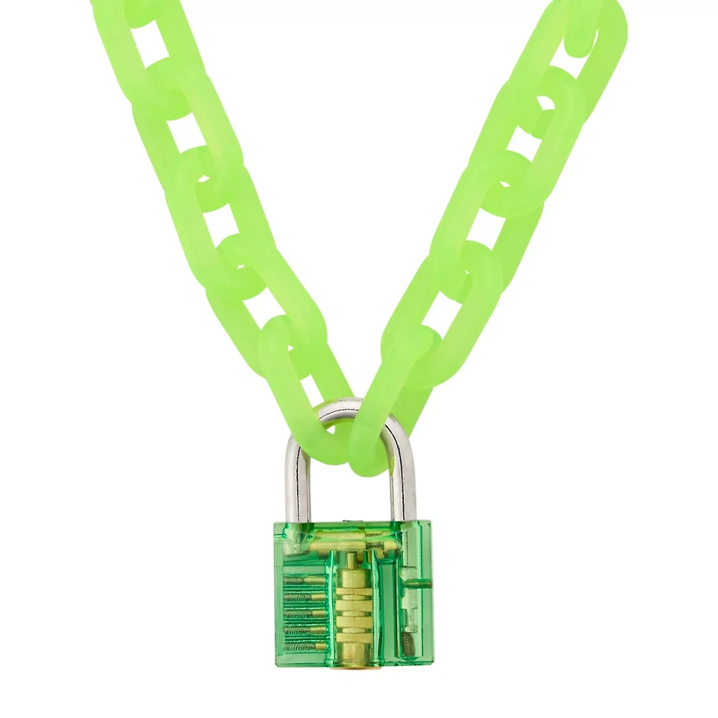 Green Lock and Key Choker Necklace