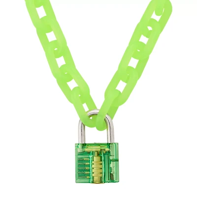 Green Lock and Key Choker Necklace