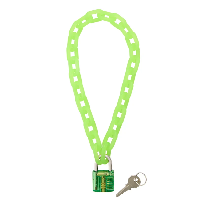 Green Lock and Key Choker Necklace
