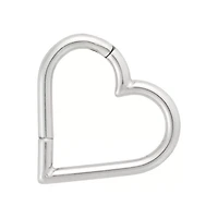 Heart Cutout Hinged Hoop Ring