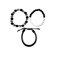 Multi-Pack Black and White Cross Bracelets - 3 Pack