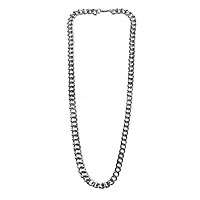 Silvertone Cut Curb Chain Necklace