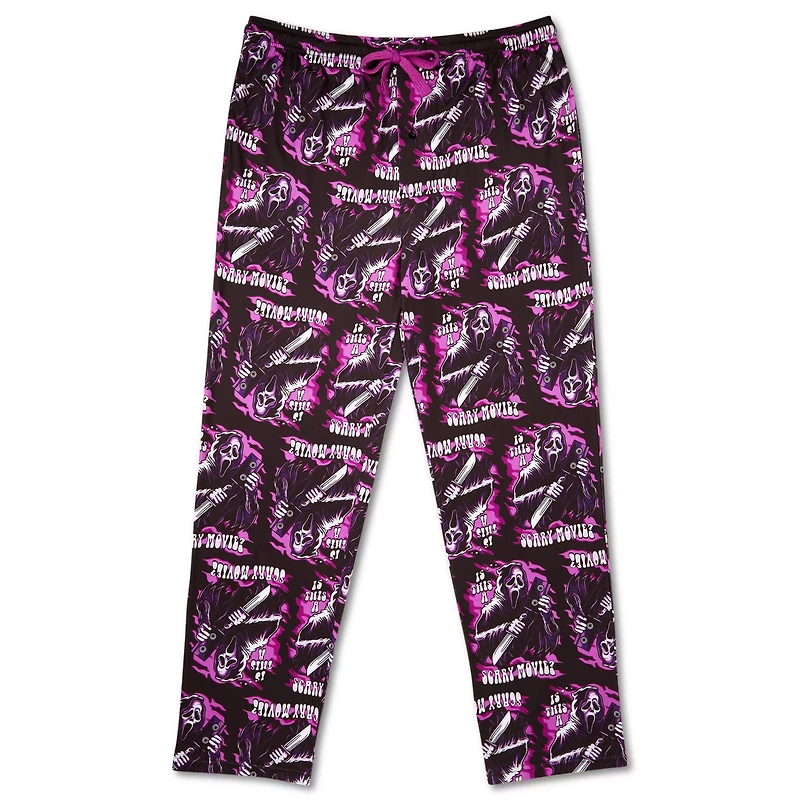 Pink Ghost Face Flaming Lounge Pants