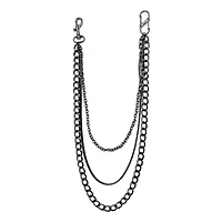 Black 3 Chain Layered Wallet Chain