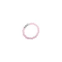 Pink and White Marble Long Distance Beaded Bracelets - 2 Pack