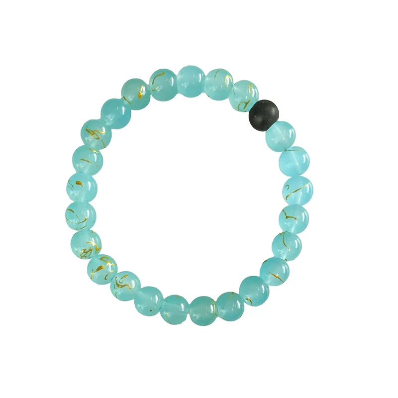 Mint and Black Long Distance Beaded Bracelets - 2 Pack
