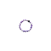 Black and Purple Swirl Long Distance Beaded Bracelets - 2 Pack