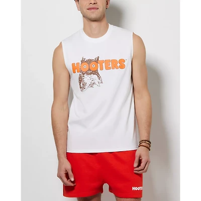 White Hooters Muscle Tank Top