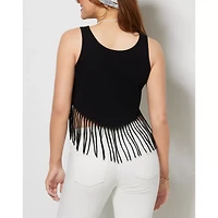 Hooters Black Fringe Crop Top