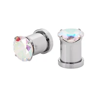 Round Prong CZ Screw Fit Plugs