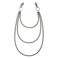 Black Triple Row Curb Wallet Chain