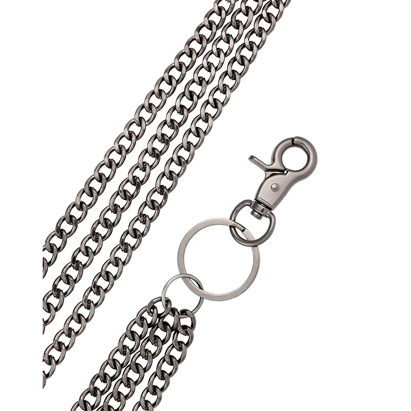 Black Triple Row Curb Wallet Chain
