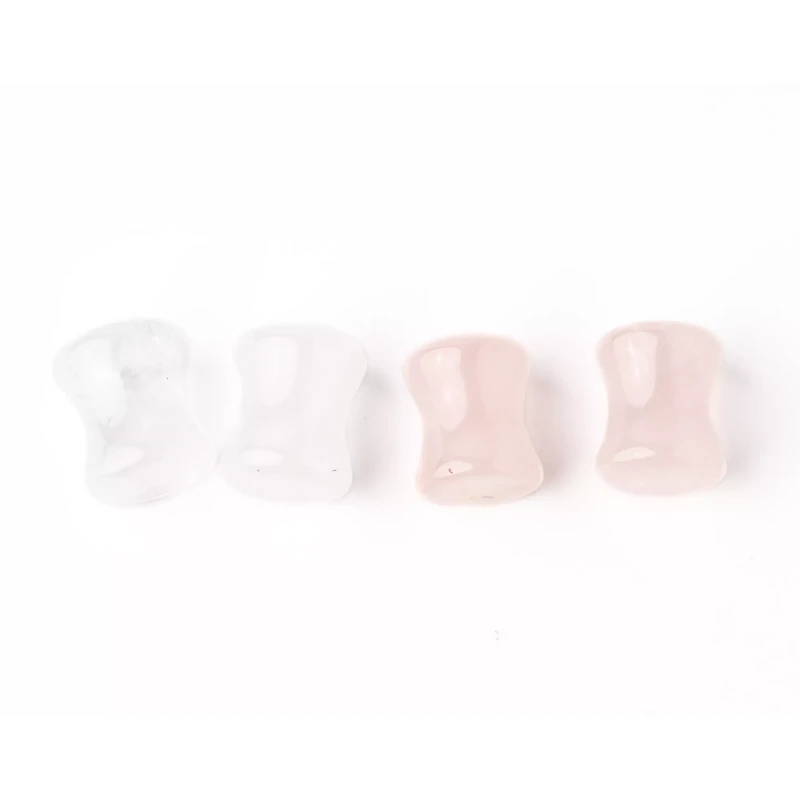 Multi-Pack Clear and Rose Quartz Stone Plugs - 2 Pair