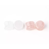 Multi-Pack Clear and Rose Quartz Stone Plugs - 2 Pair