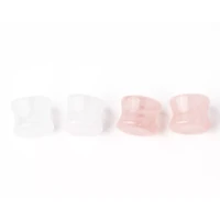 Multi-Pack Clear and Rose Quartz Stone Plugs - 2 Pair