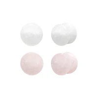 Multi-Pack Clear and Rose Quartz Stone Plugs - 2 Pair