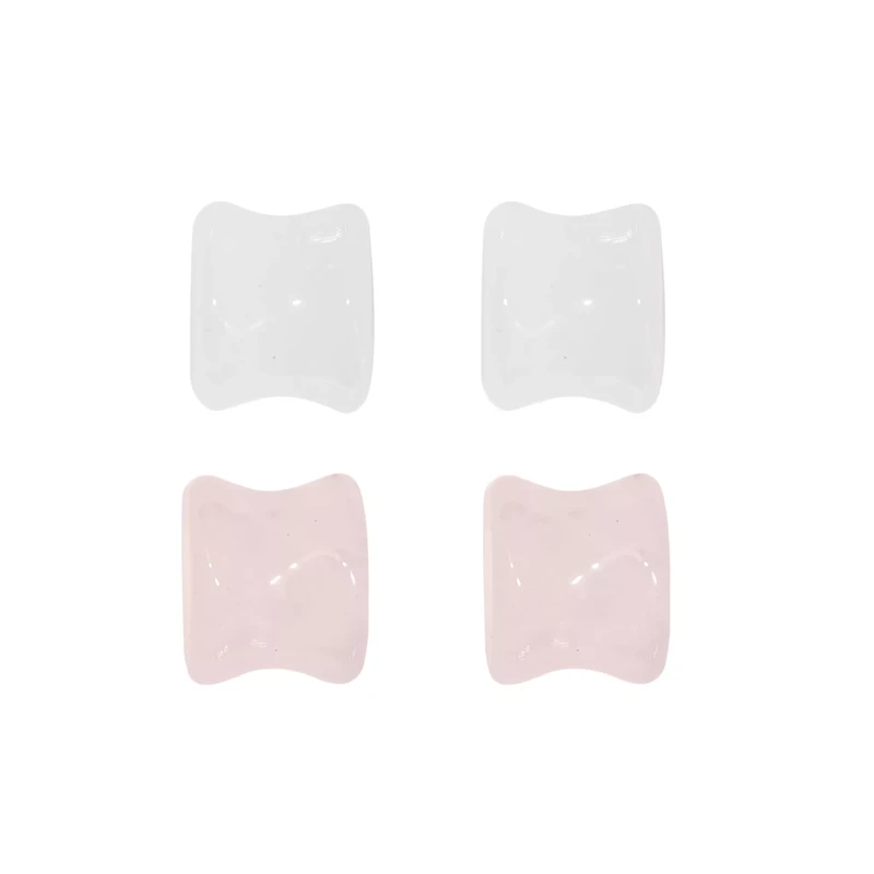 Multi-Pack Clear and Rose Quartz Stone Plugs - 2 Pair