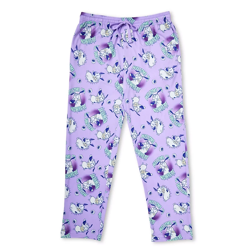 Welcome to Nowhere Purple Lounge Pants - Courage the Cowardly Dog