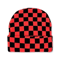 Black and Red Checker Gengar Cuff Beanie Hat - Pokémon