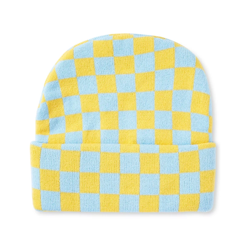 Blue and Yellow Checkered Pikachu Cuff Beanie Hat - Pokémon