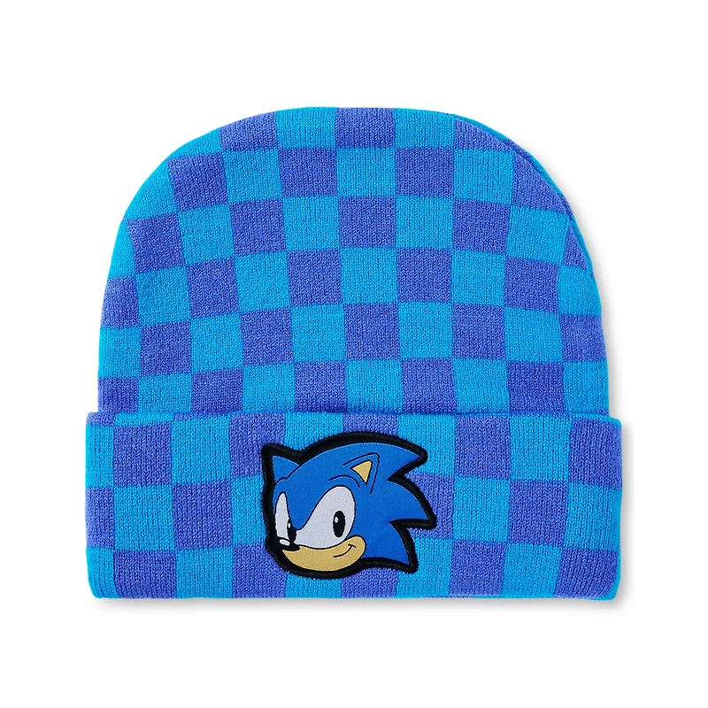 Blue Checkered Sonic the Hedgehog Cuff Beanie Hat
