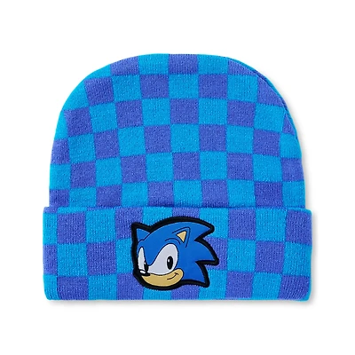 Blue Checkered Sonic the Hedgehog Cuff Beanie Hat