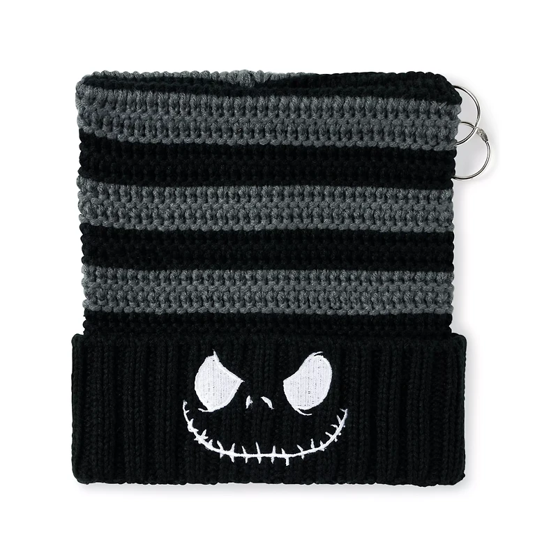 Jack Skellington Pierced Thick Knit Cuff Beanie Hat - The Nightmare Before Christmas