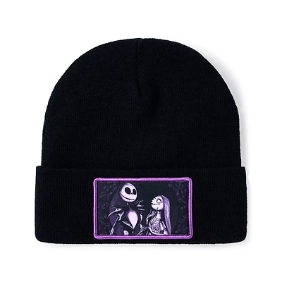 Jack and Sally Purple Patch Cuff Beanie Hat - The Nightmare Before Christmas